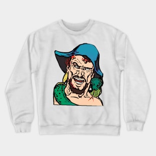 Earring pirate with green snake Crewneck Sweatshirt